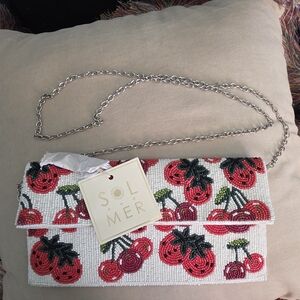 Cherry And Strawberry Beaded Clutch